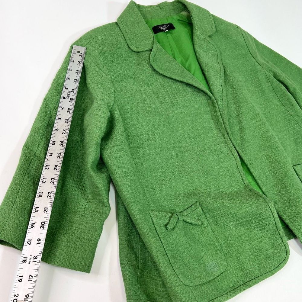 Talbots Linen Blend Open Front Blazer Womens 16w … - image 5